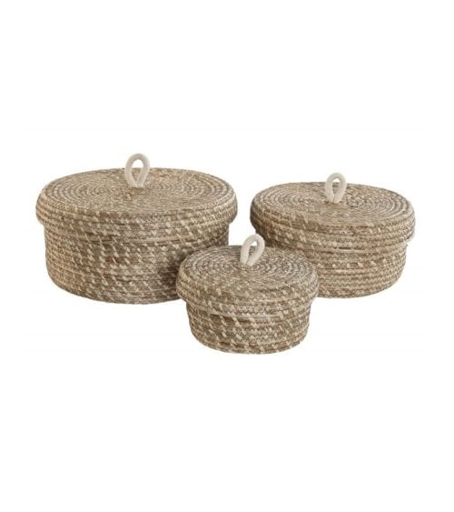 Cesta de Mimbre Elegante con Tapa y Asa Resistente
