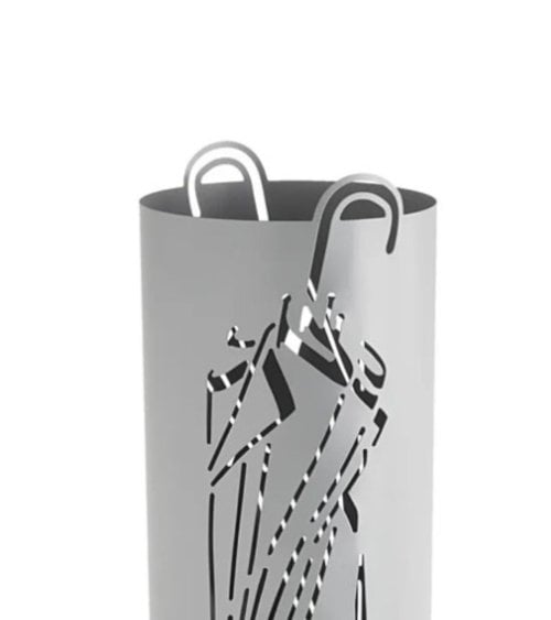 Paragüero Plateado de Metal - Dibujo paraguas