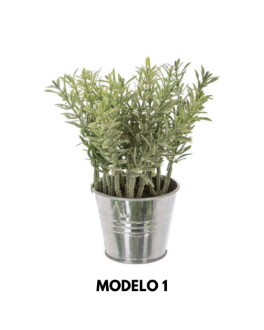 Planta Decorativa en Maceta de Metal de 16 cm - Varios Modelos