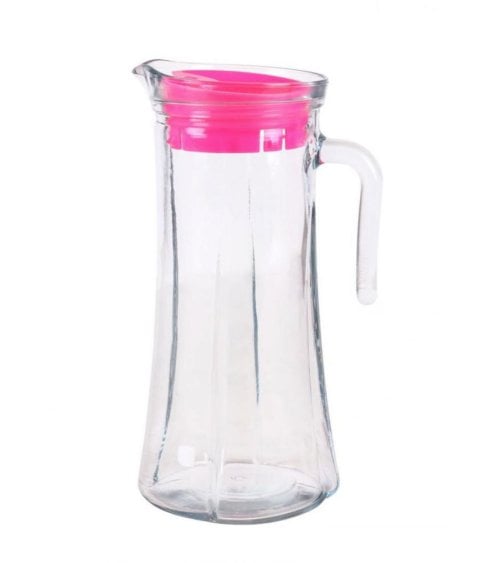 Jarra de Cristal con Tapa Rosa Truva
