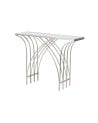 Consola Elegante con Arco de Metal y Tablero Espejo