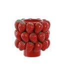 Jarrón Rojo de Fresas de Gres