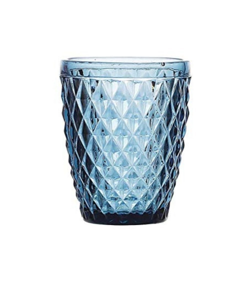 Set 6 Vasos de Cristal Tallado Sidari Azul