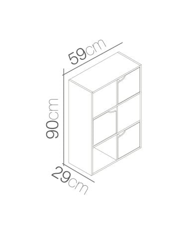 Estantería de Cubos con 3 Compartimientos