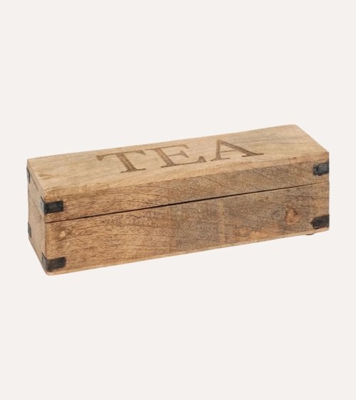Caja para Té de Madera de Mango