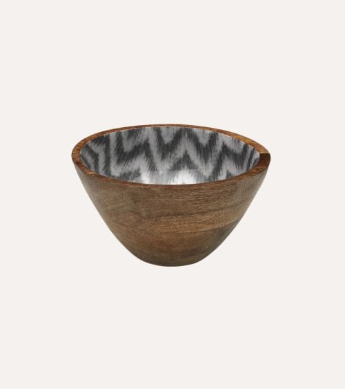 Bol Chevron de Madera y Porcelana