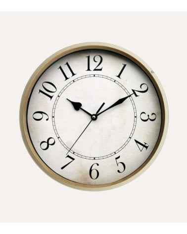 Reloj de Pared Estilo Vintage con Borde Dorado