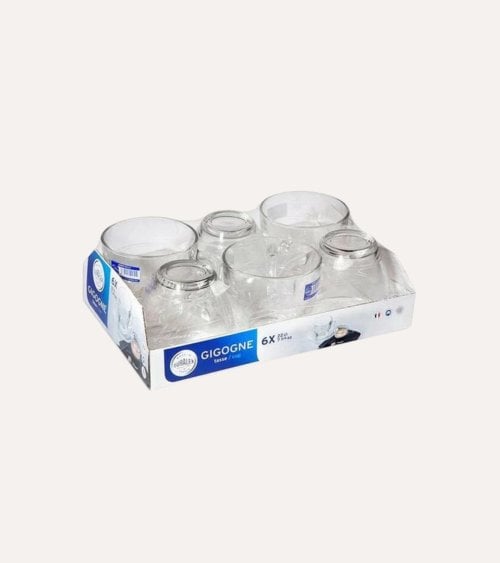 Set de 6 Tazas Transparentes Lys Apilables de Duralex