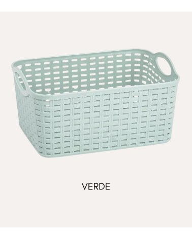 Cesta con Asas Rattan de Plástico