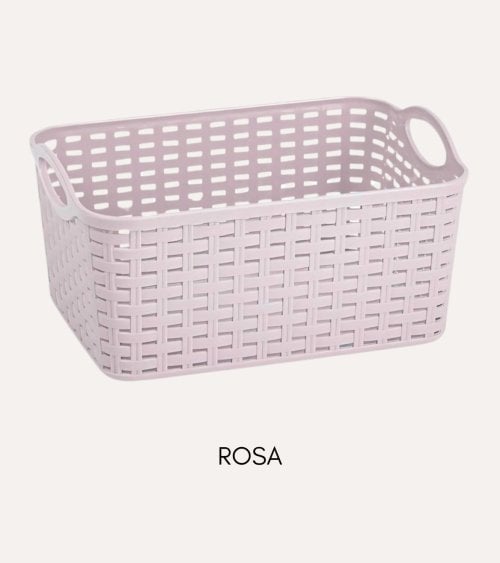 Cesta con Asas Rattan de Plástico
