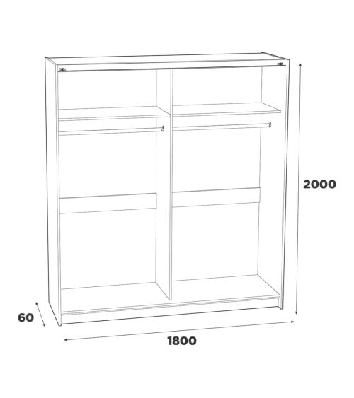 Armario Block con 2 Puertas Correderas