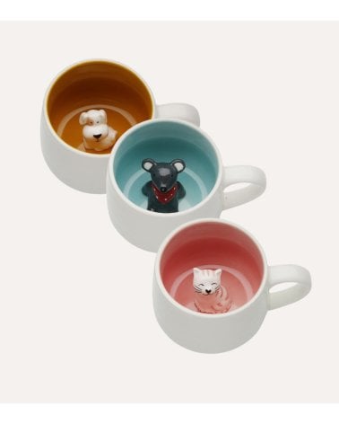 Taza Mug Happy de Ratón de Porcelana