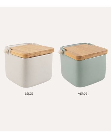 Salero Sade de Cerámica con Tapa de Madera