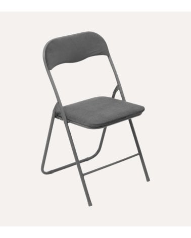 Silla Plegable Tacto de Terciopelo con Asiento Acolchado