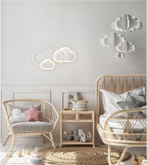 Plafón LED Infantil en Forma de Nubes con Control Remoto