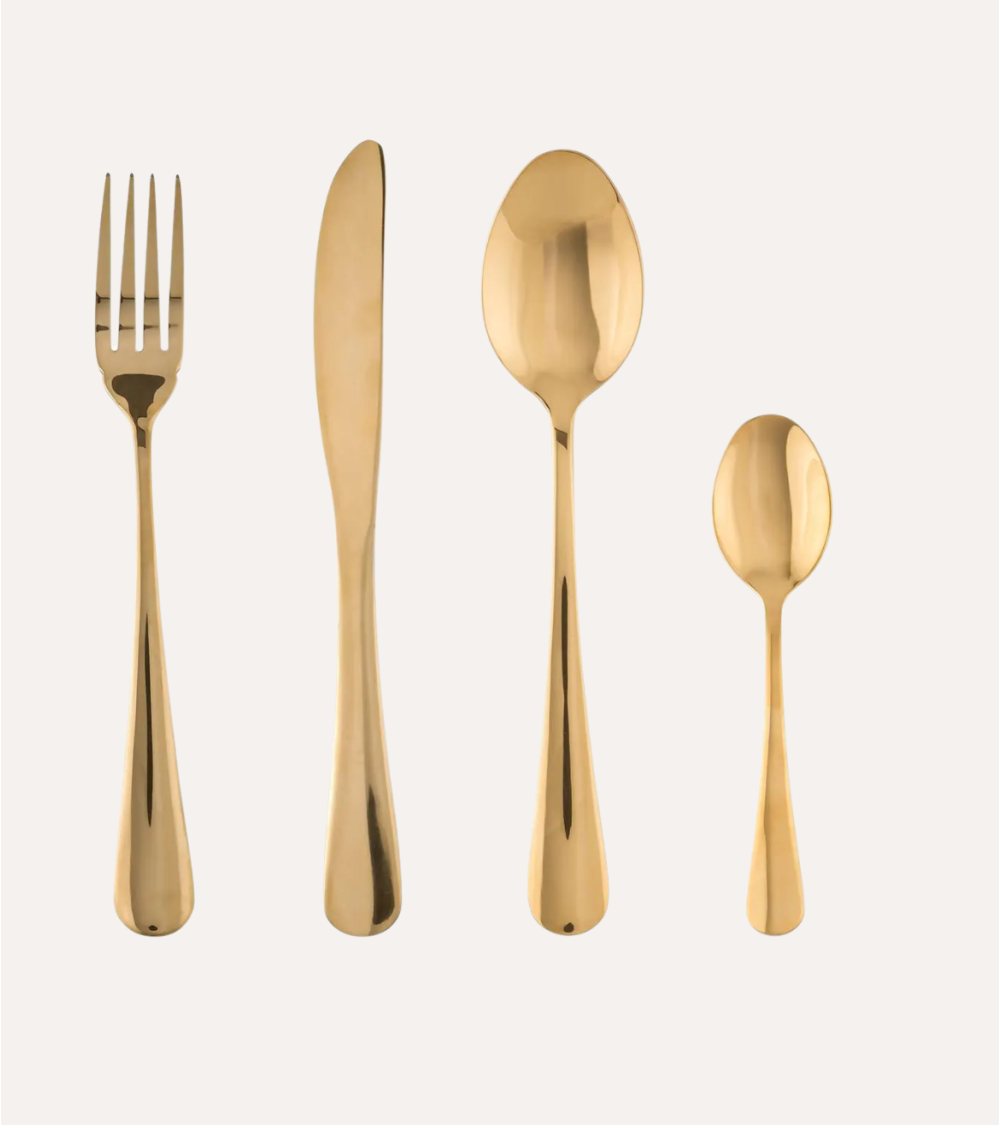 Set de 16 Cubiertos Golden de Acero Inoxidable