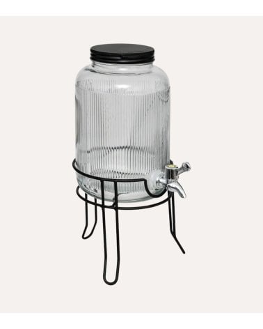 Set de Dispensador de Bebidas y 4 Vasos con Pajita