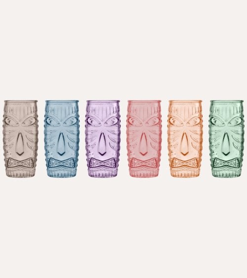 Set de 6 Vasos Tiki para Cócteles