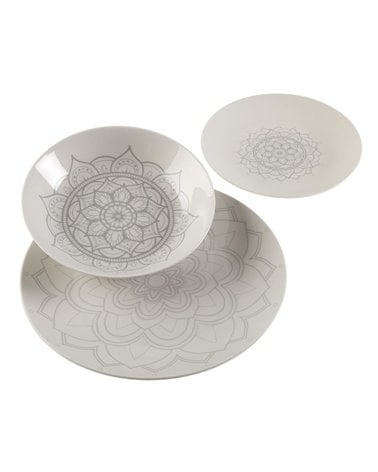 Vajilla de Porcelana de 18 Piezas Mandala