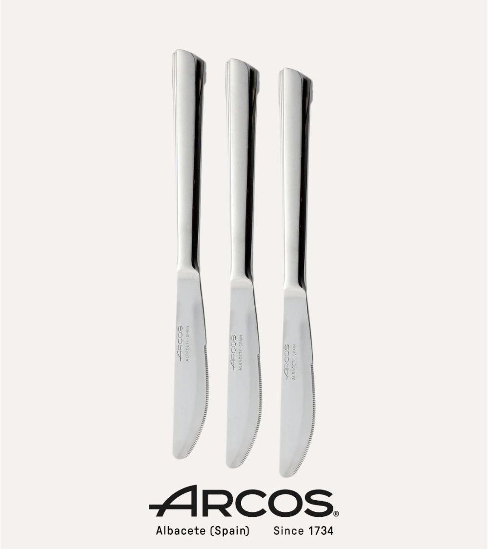 Set de 3 Cuchillos de Mesa Lunch de Acero Inoxidable