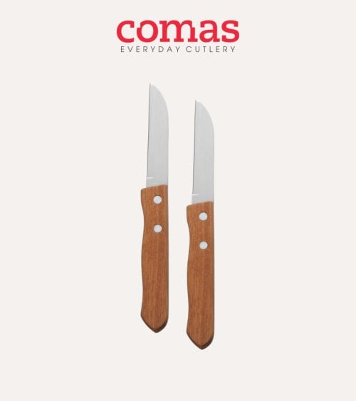 Set de 2 Cuchillos Patatero con Mango de Madera