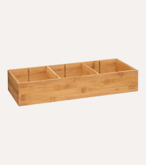 Organizador con Separadores Extraíbles Tidy Smart de Bambú
