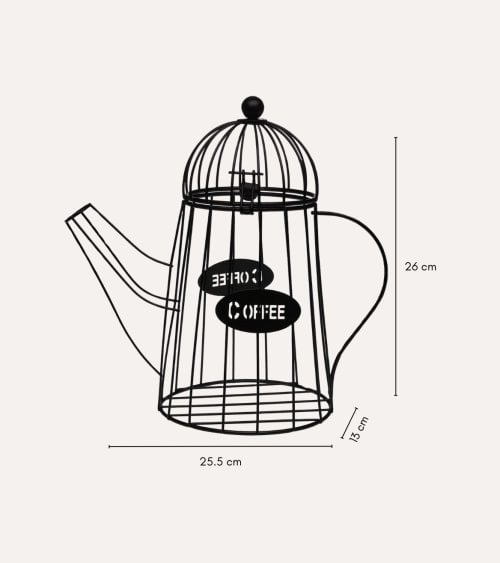 Portacápsulas en Forma de Cafetera de Metal