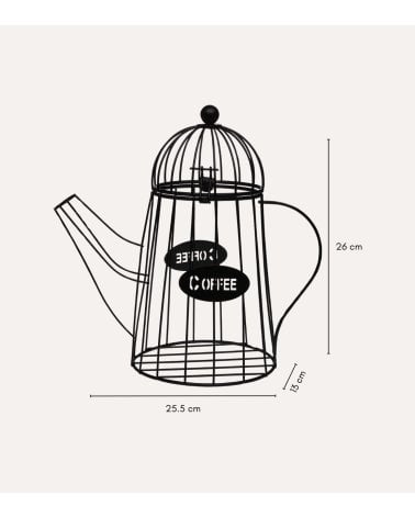 Portacápsulas en Forma de Cafetera de Metal