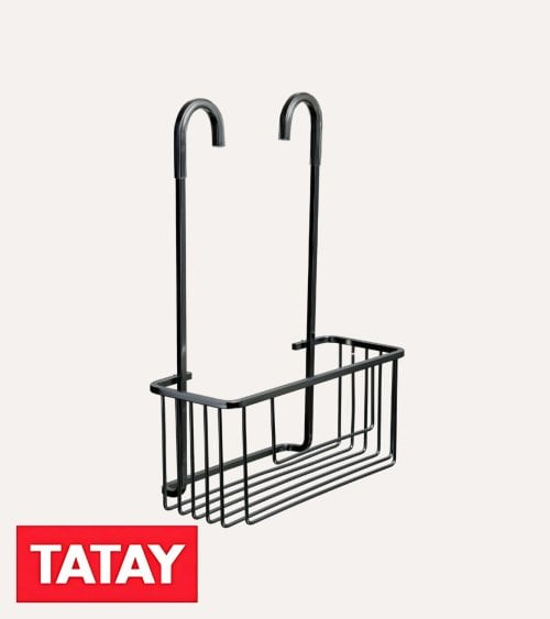 Estante para Ducha Nero con Un Nivel de Aluminio