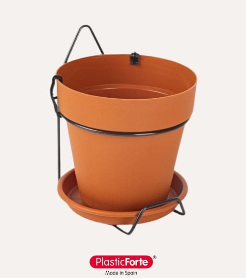 Maceta Decorativa con Plato y Soporte
