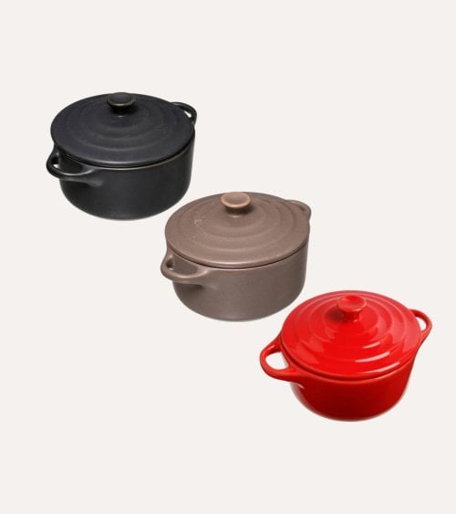 Cazuela Redonda Mini con Tapa de Cerámica