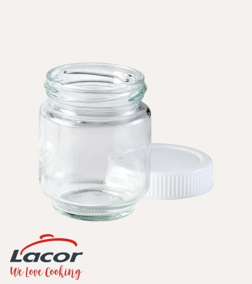 Tarro para Yougurt de Cristal y Plástico