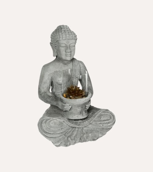 Buda con Vela Ishaan de Cemento