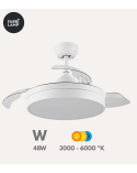 Ventilador de Techo y Lámpara LED Cala con Aspas Retráctiles