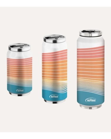 Termo Estilo Lata Thermocan Blue Waves de Acero Inoxidable