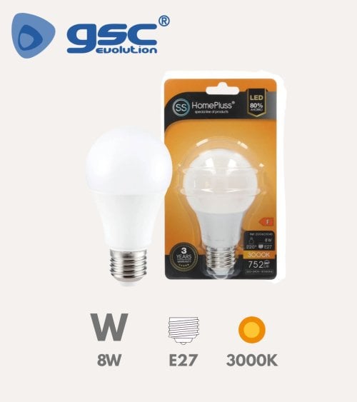 Bombilla LED Estándar E27 8W