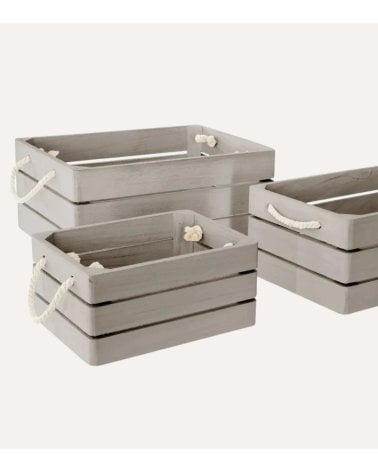 Caja Dream con Asas de Cuerda de Madera