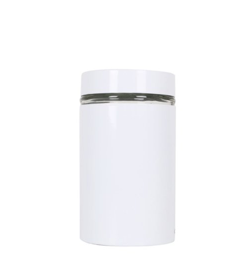 Tarro de Acero con Ventana de Vidrio en Color Blanco-2