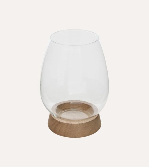 Portavelas Wojin de Madera y Vidrio