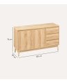 Aparador Abana con 2 Puertas y 3 Cajones de MDF