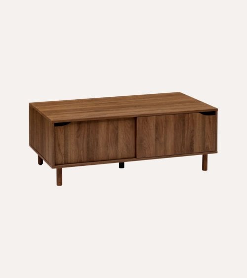 Mesa de Centro Slidy con 2 Puertas Correderas de MDF