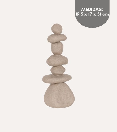 Figura Decorativa Torre de Piedras de Poliresina
