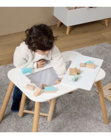 Mesa Infantil Reversible Buldy con Tablero para Juego y Almacenamiento