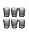 Set de 6 Vasos de Cristal Tallado en Negro Mona-1