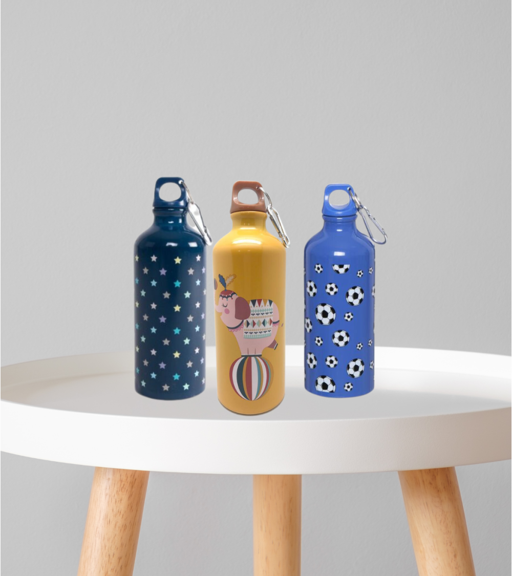 Botella de Agua de Aluminio Reutilizable con Diseño Artístico y Colorido