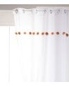 Cortina Decorativa con Pompones, Tamaño 140x240cm, Ideal para Hogar y Oficina-1