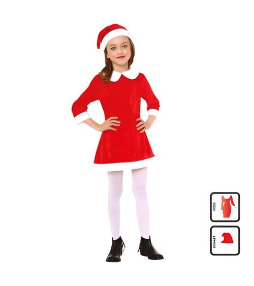 Disfraz de Papá Noel para niña 4-6 6-8 años