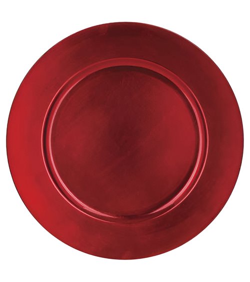 Placa de presentación redonda roja